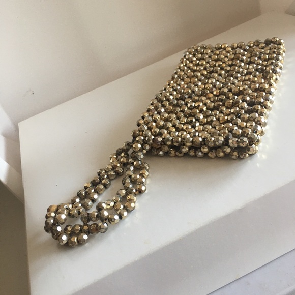 Vtg Gold beaded evening bag circa 1940 - Picture 7 of 11